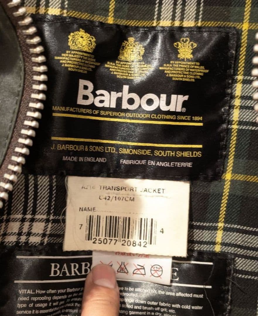 【激レア】当時物Barbour トランスポート、 セージ42（現行40くらい）