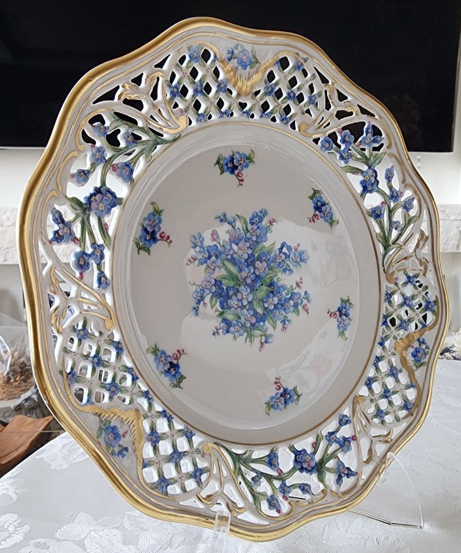 シューマン ババリア ⑨ 勿忘草 21.9cm ピアスプレート 盛り皿