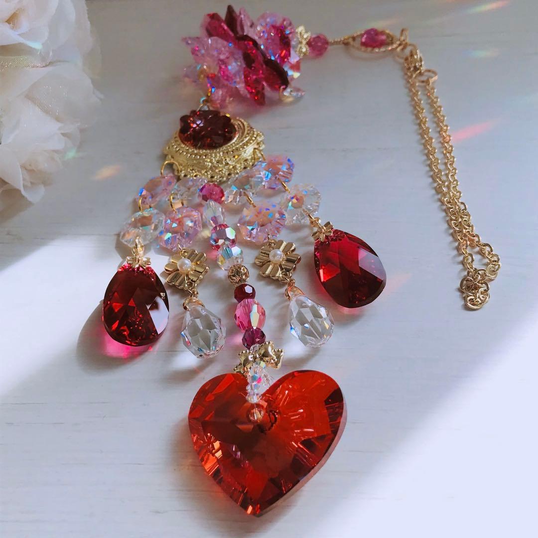 トゥルーリーインラブハート36ミリ✩レッドSWAROVSKIサンキャッチャー