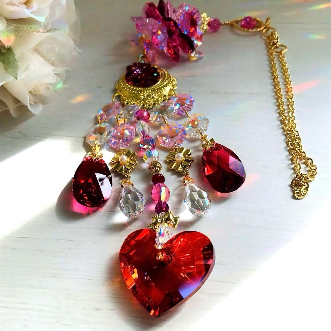 トゥルーリーインラブハート36ミリ✩レッドSWAROVSKIサンキャッチャー
