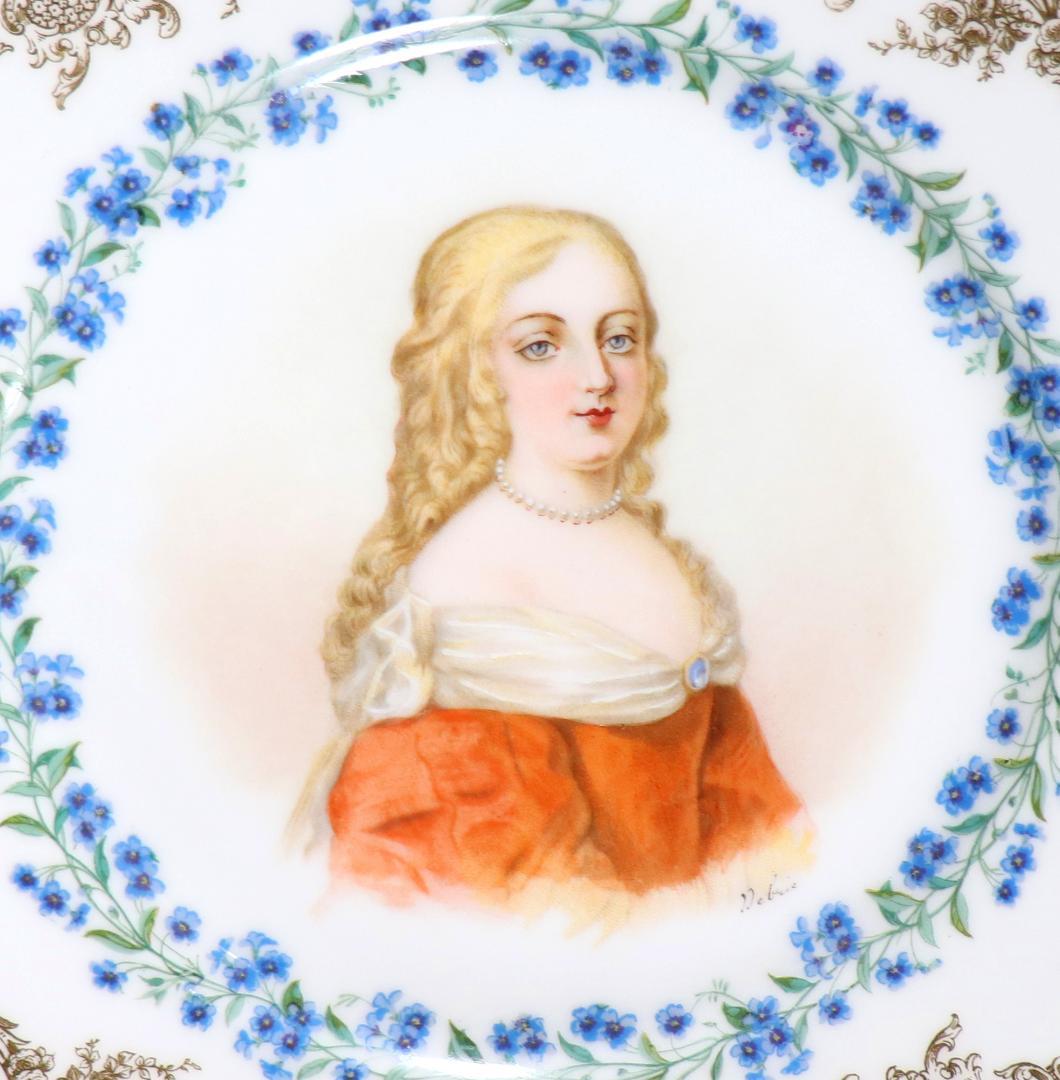 オールド・セーブル 1846年製 モンテスパン夫人 金彩 大型 24cm 飾り皿