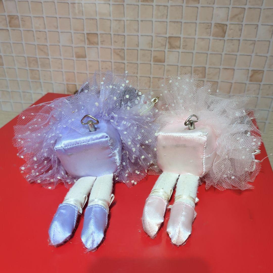バレリーナオルゴール人形 2体セット ピンクと紫・昭和レトロ可愛い・Sylvia