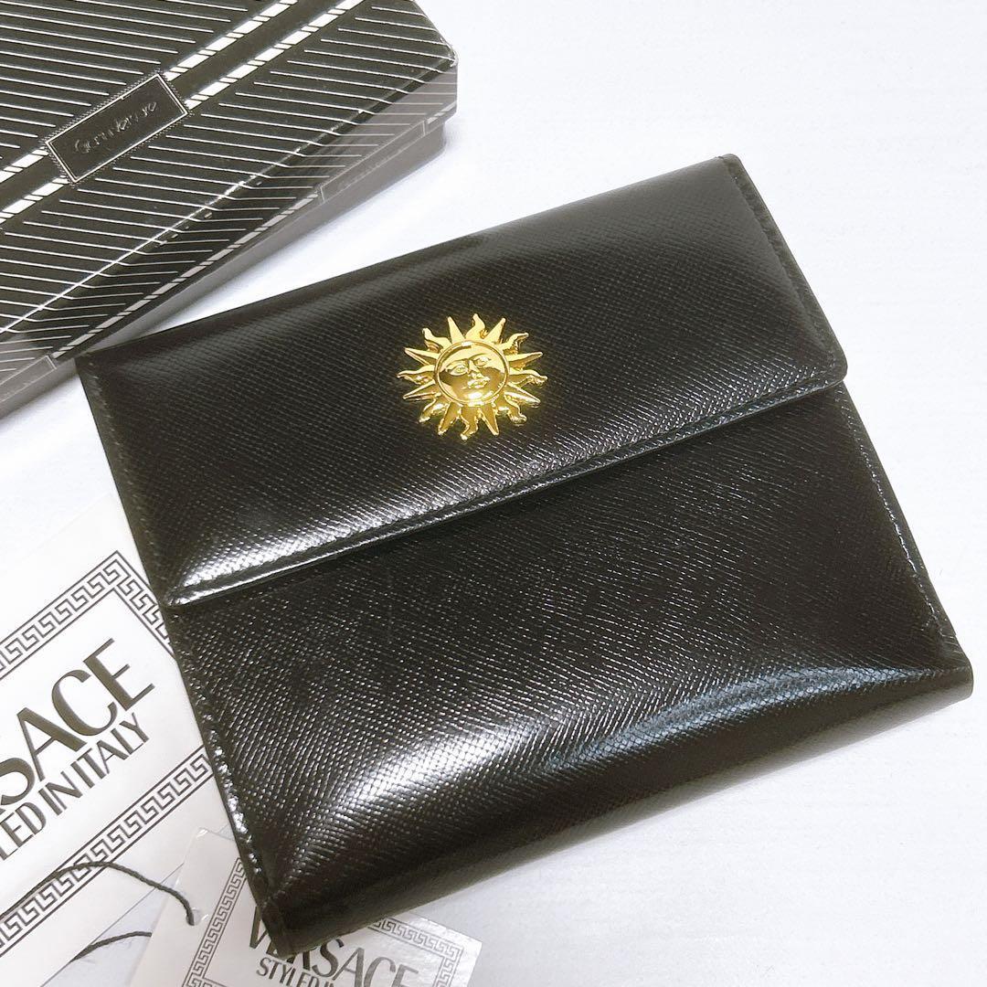 超レア✨新品未使用✨ジャンニヴェルサーチ 二つ折り財布 サンバースト ブラック