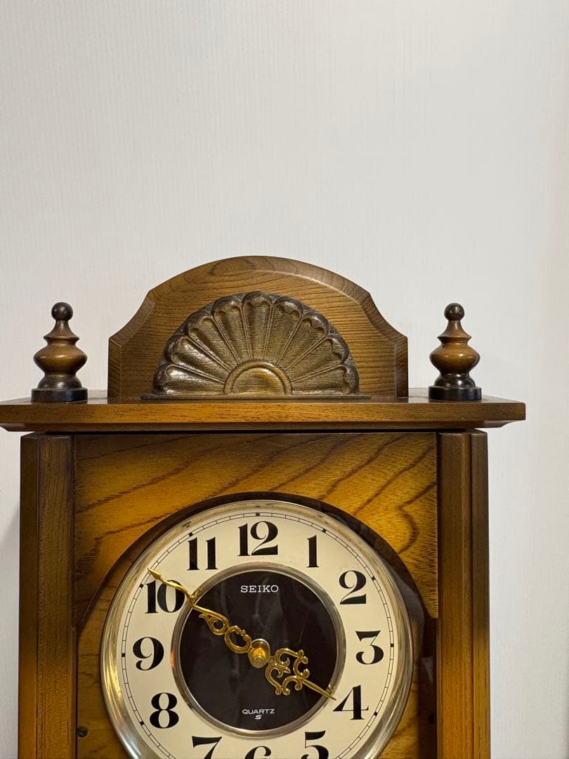 木枠のセイコー製クォーツ 振り子（壁掛け）