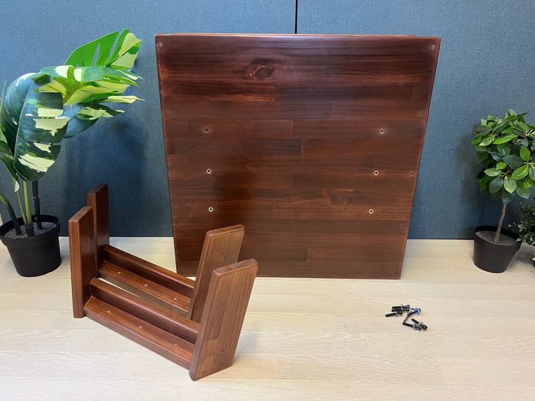 【送料無料】 ローテーブル ロ形 60cm角 パイン ウォルナット 木製脚