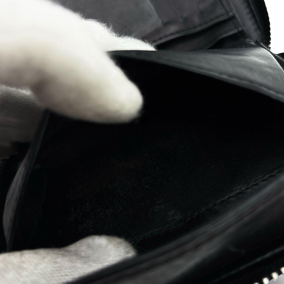 美品】Margiela　メゾンマルジェラ レザー ラウンドファスナー 財布　黒