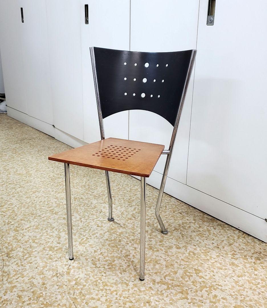 80年代 モダンデザイン 椅子 木製座面