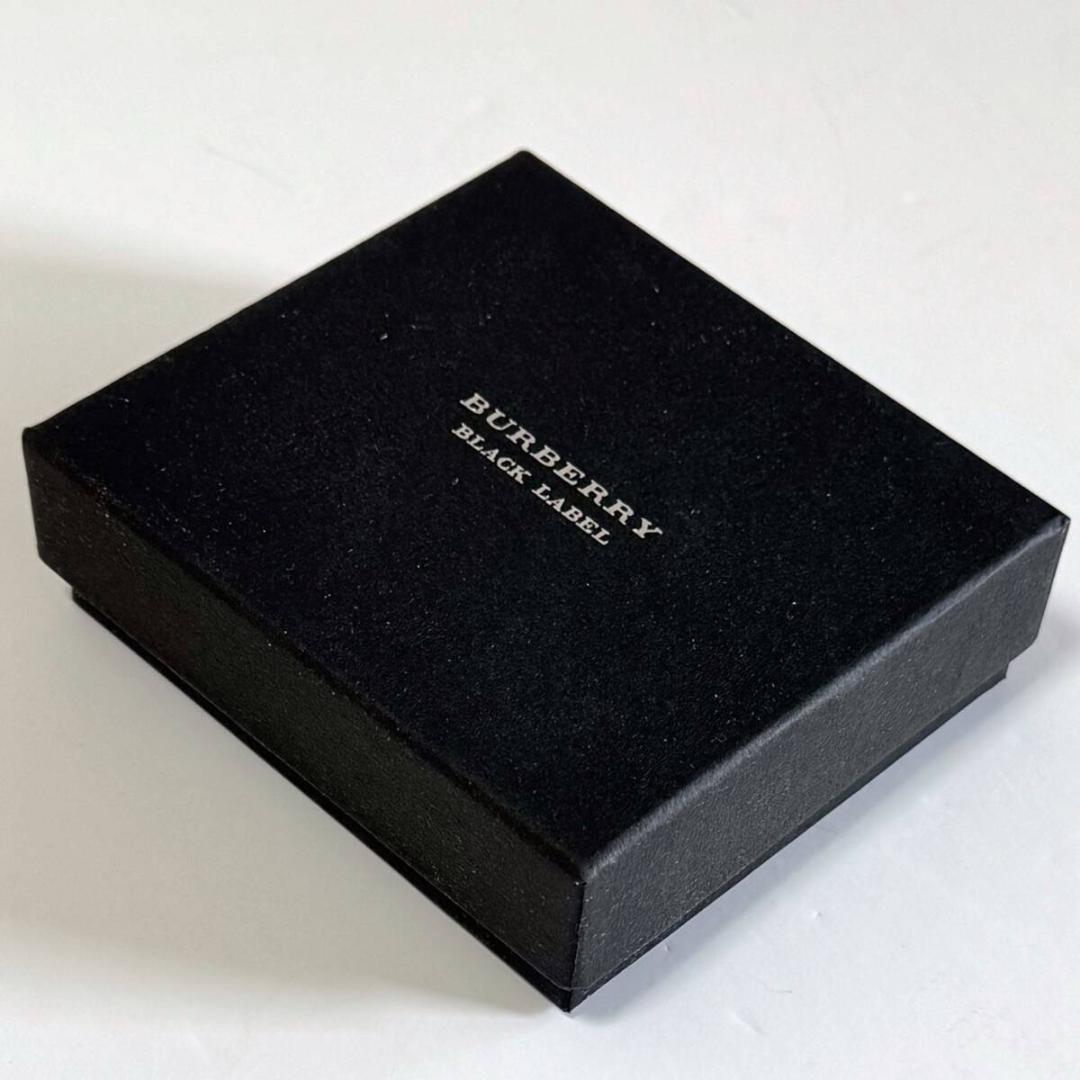 新品 バーバリーブラックレーベル ケース ミニ財布 本革コンパクトメンズ黒