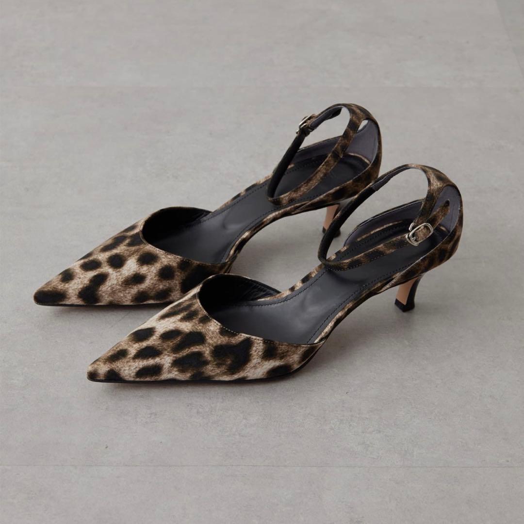 28日までお値下げ美品ウィムガゼット【Hoaw.】レオパードポインテッドパンプス