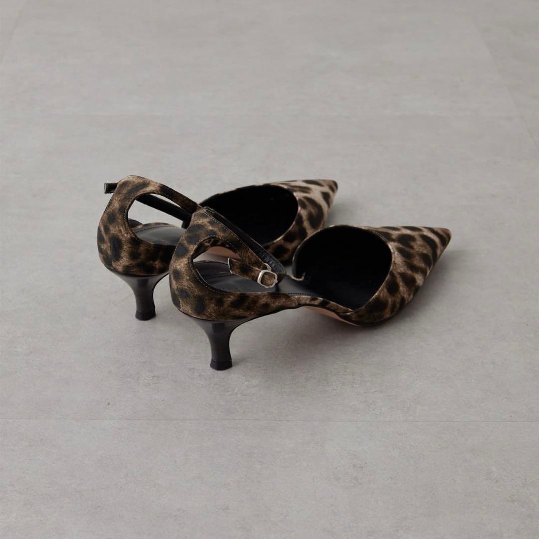 28日までお値下げ美品ウィムガゼット【Hoaw.】レオパードポインテッドパンプス
