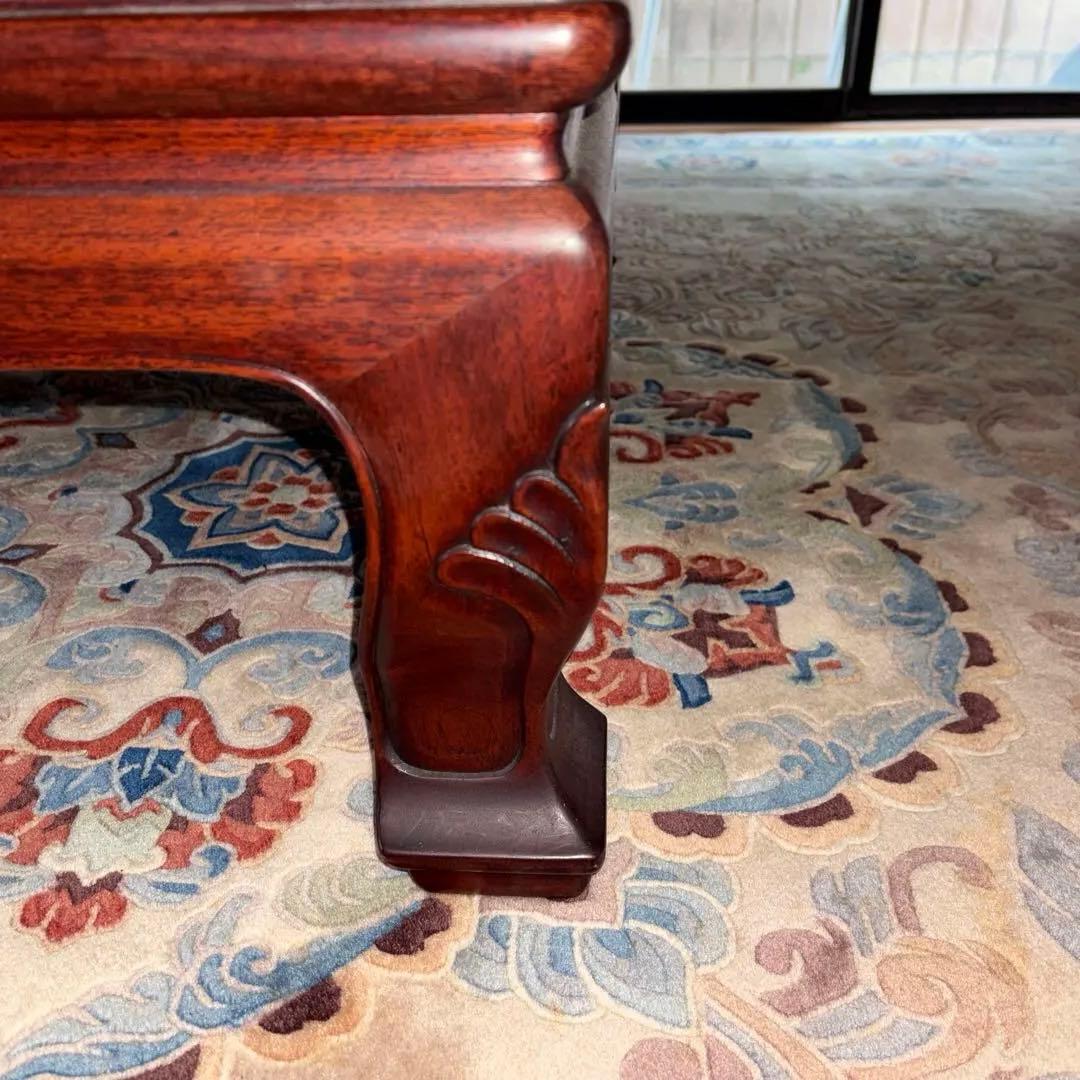 彫刻入り木製長方形座卓