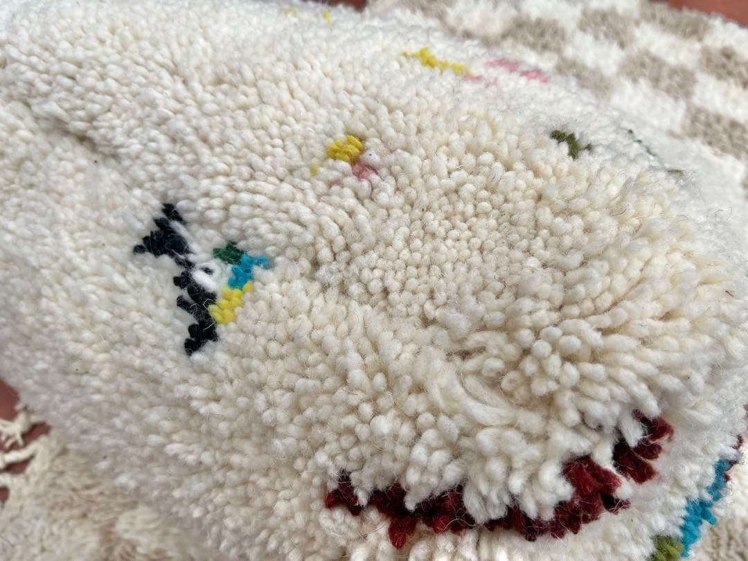 モロッコ　プフ　pouf アジラル　オットマン クッション　ラグ　130