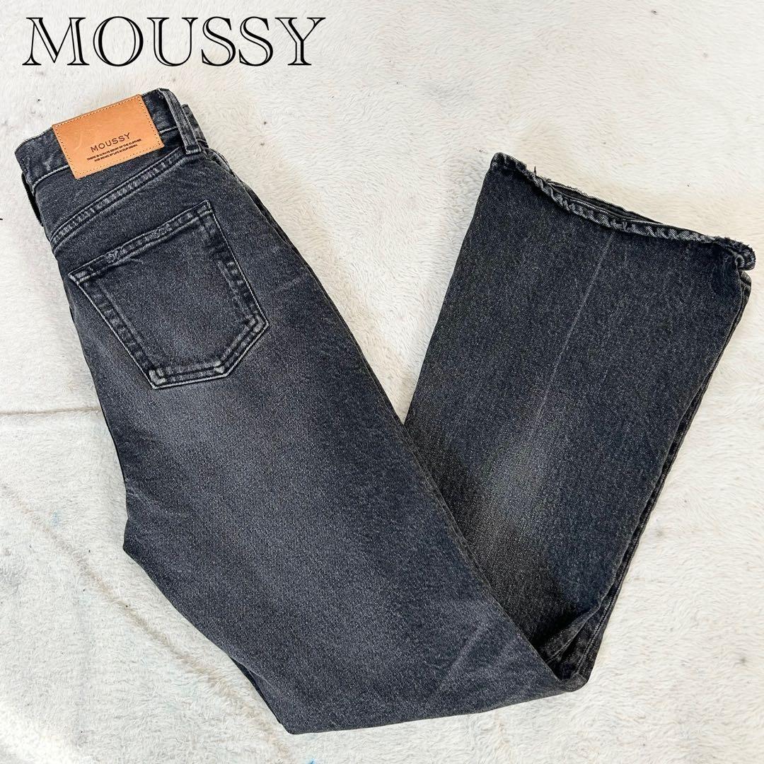 美品❗️MOUSSY MVS BLACK FLARE 27インチ ブラックデニム