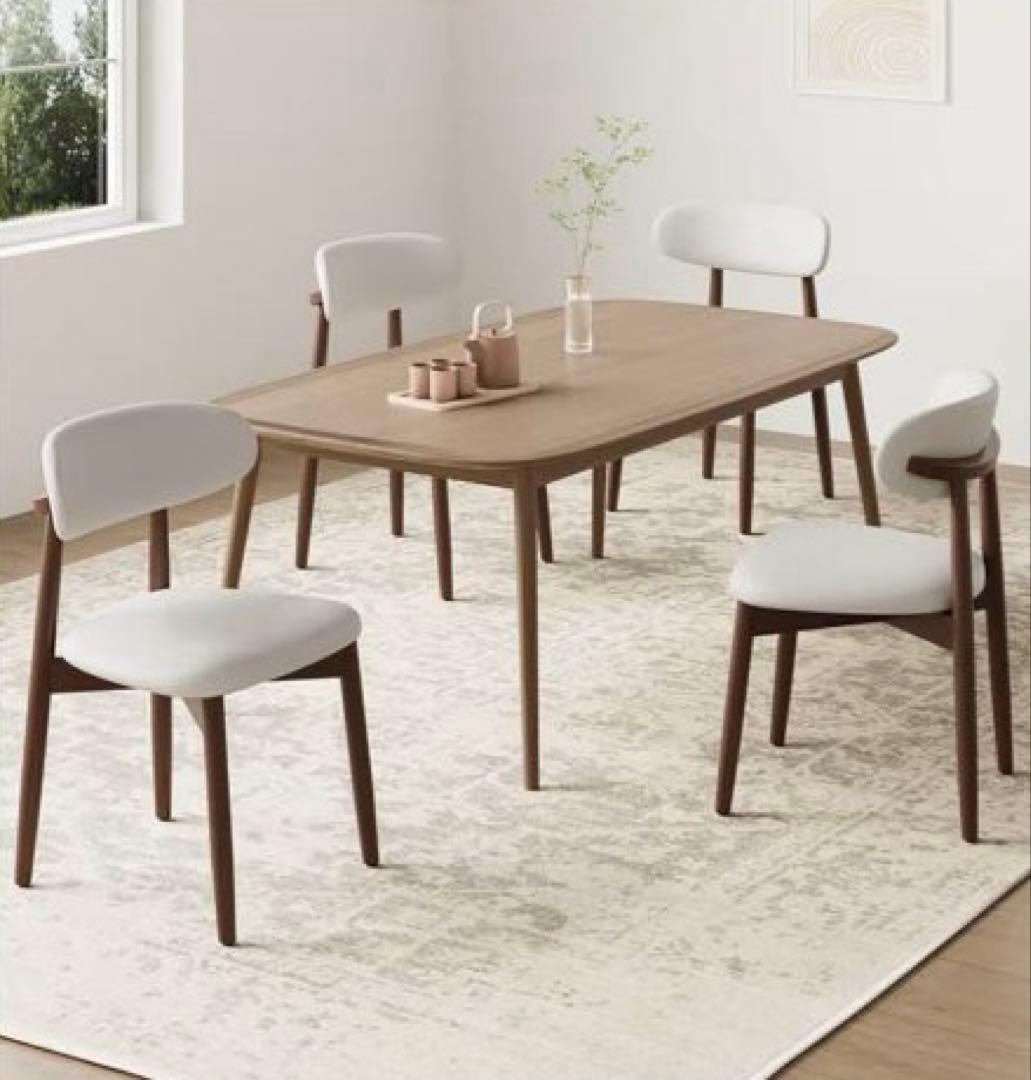 ❤️新品❤️ダイニングチェア 2脚 セット ナチュラル木目 快適ファブリック