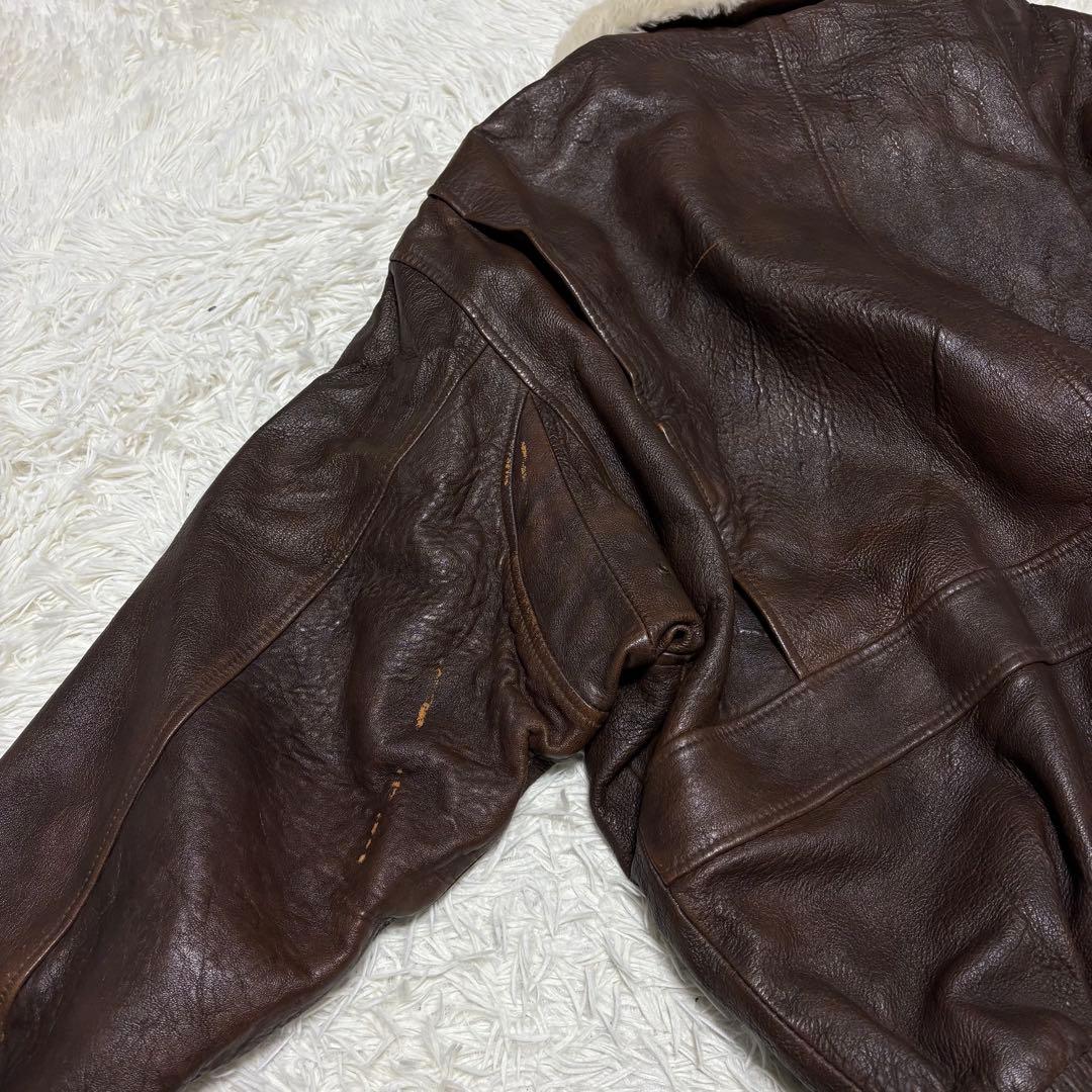 ぱとらっしゅ 様90s】 G-1 A-2フライトレザージャケット ブラウン 4L