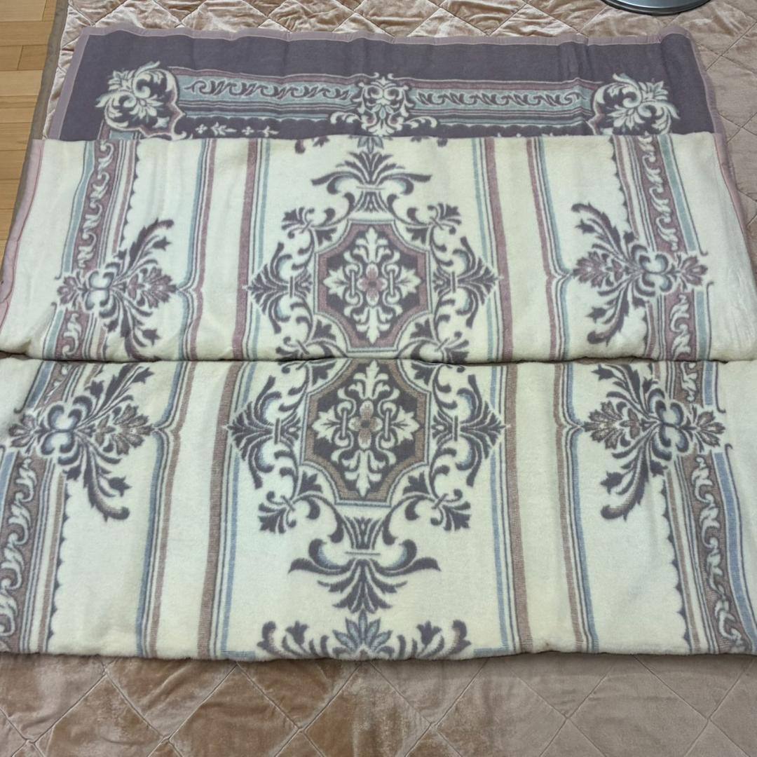 未使用　ニッケ　純毛毛布　カシミヤ入　2枚組　ウール　日本毛織