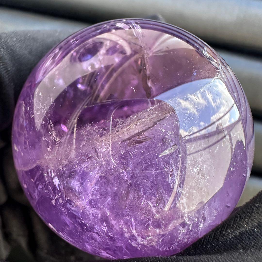 高品質❗️レインボー☆希少ガーデンクォーツ♡アメジスト丸玉スフィア天然石A1513
