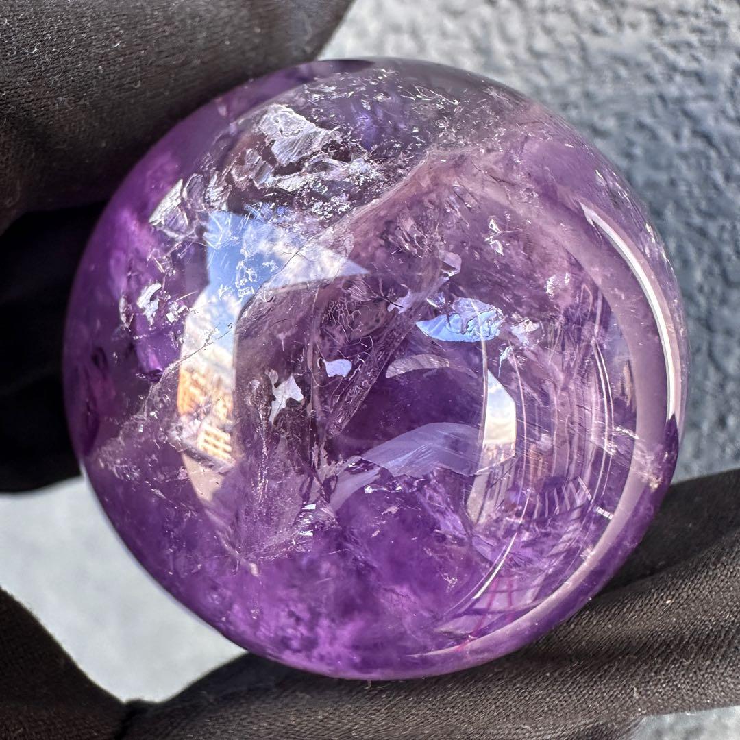 高品質❗️レインボー☆希少ガーデンクォーツ♡アメジスト丸玉スフィア天然石A1513