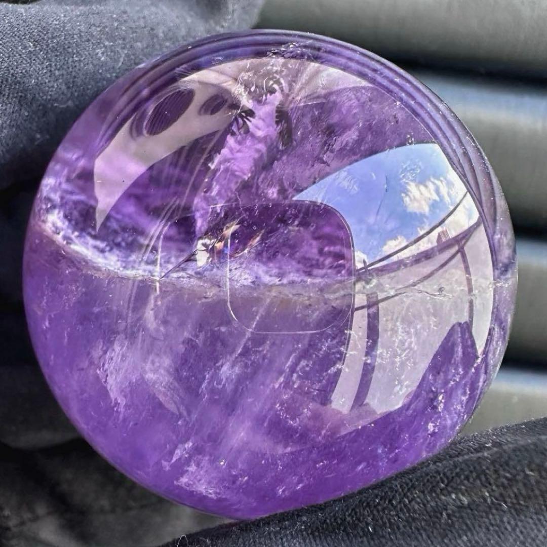 高品質❗️レインボー☆希少ガーデンクォーツ♡アメジスト丸玉スフィア天然石A1513