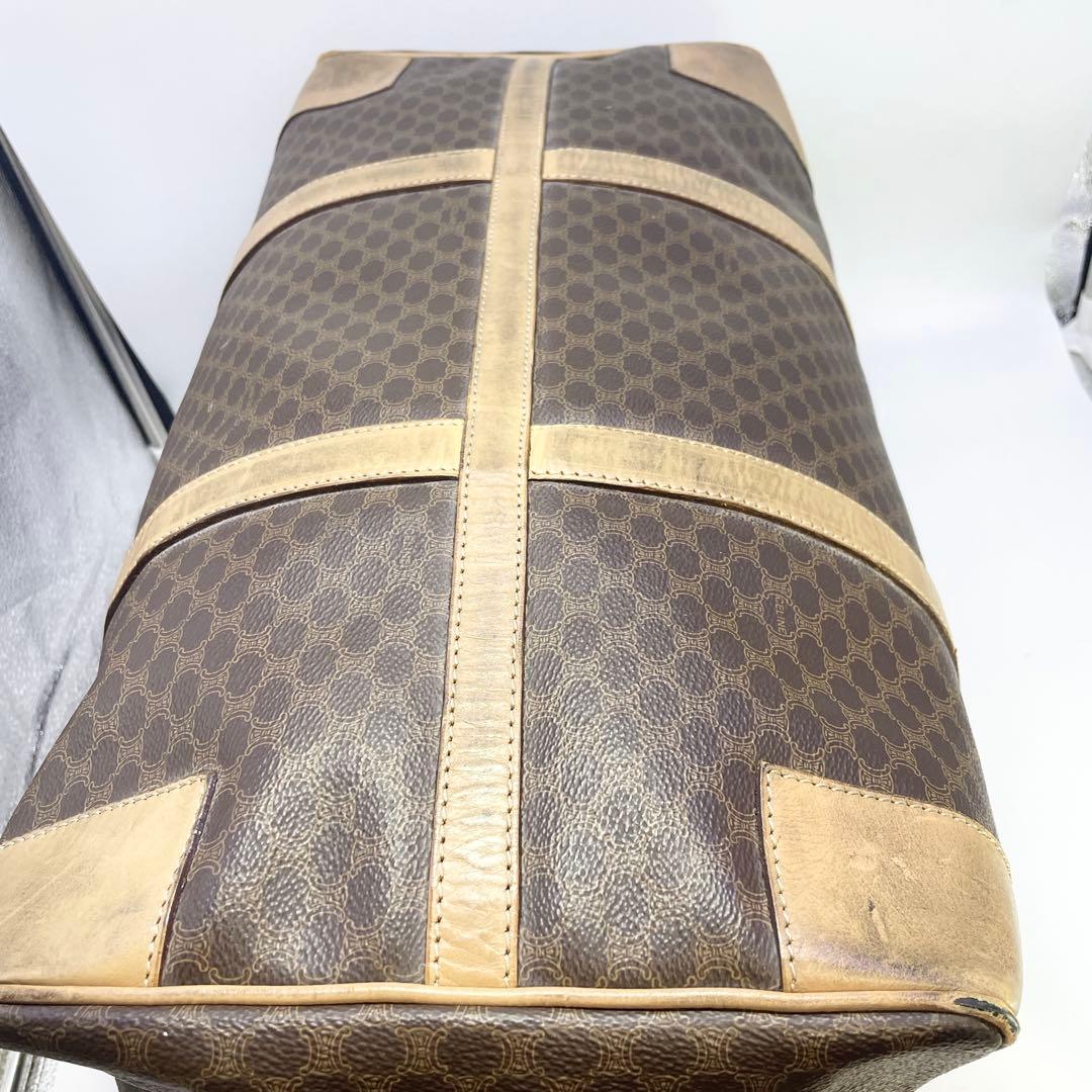 セリーヌ　ボストンバッグ　マカダム　ベージュ　ブラウン　大容量