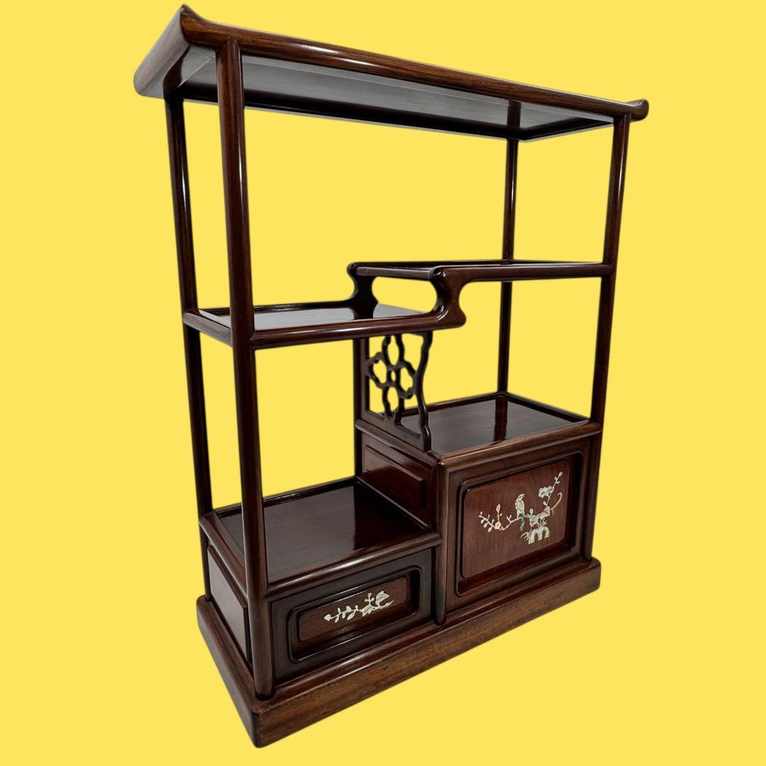 古美術柳　唐物 唐木 螺鈿違い茶棚 煎茶棚 器局