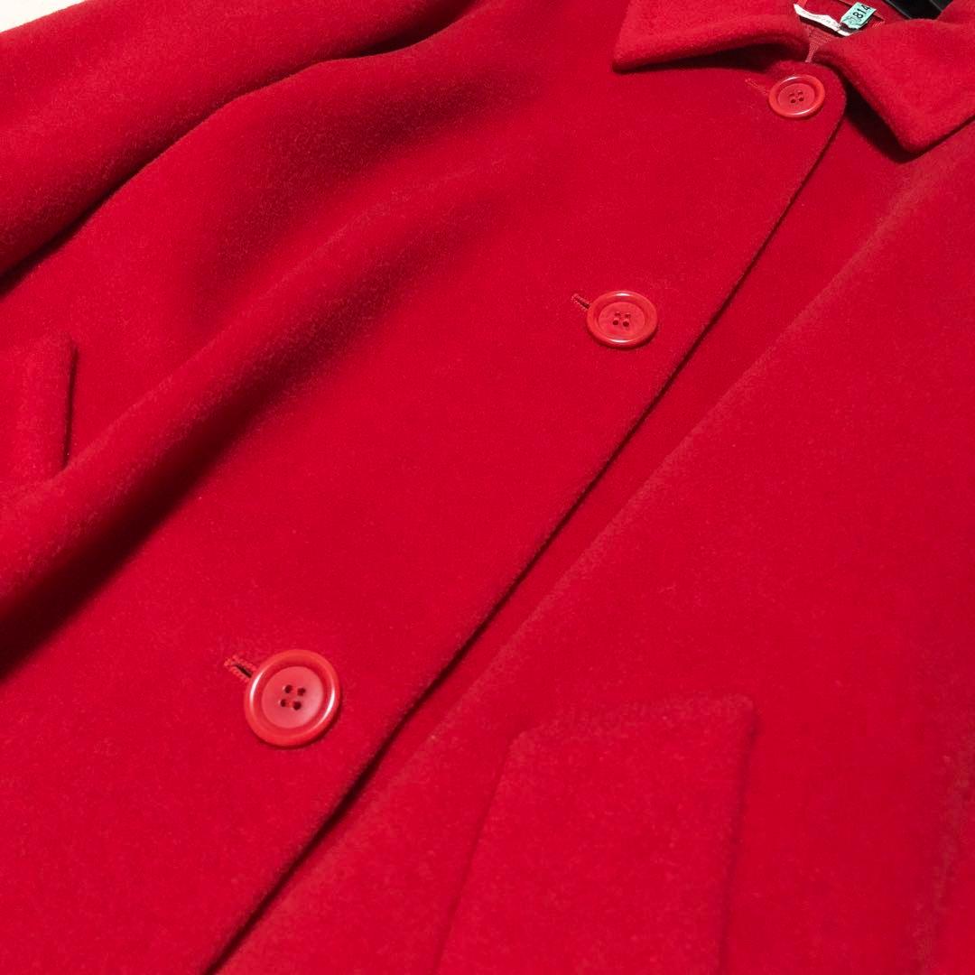 極美品　白タグ　マックスマーラ　チェスターコート　ヴァージンウール100%　赤