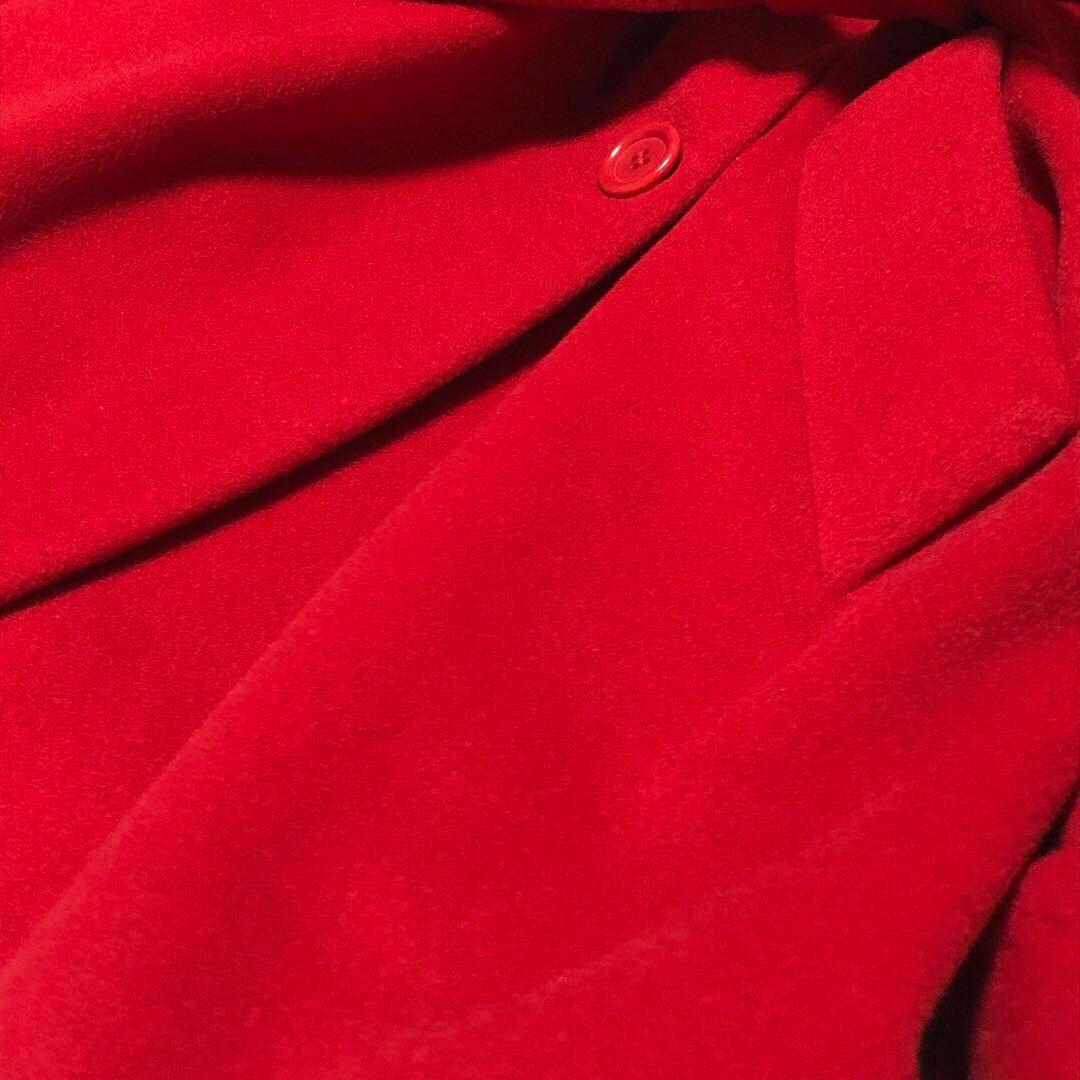 極美品　白タグ　マックスマーラ　チェスターコート　ヴァージンウール100%　赤