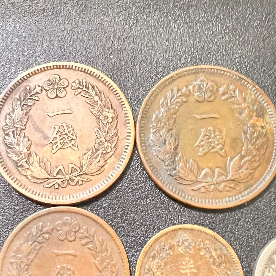 大韓帝国 大型1銭2枚　小型1銭　5銭　半銭　2.5銭　5分2枚　計8枚　韓国