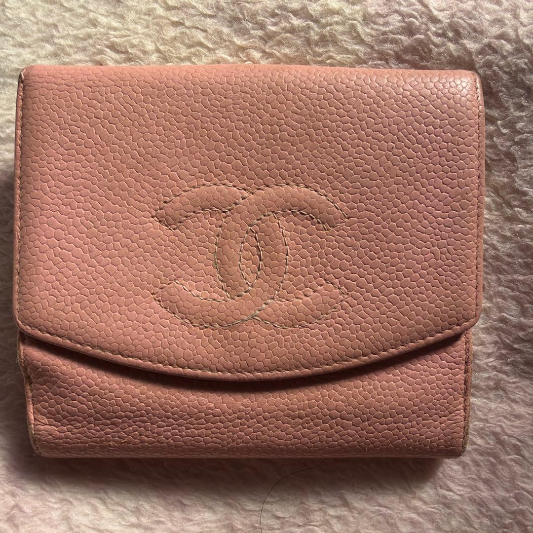CHANEL ピンク 二つ折り財布