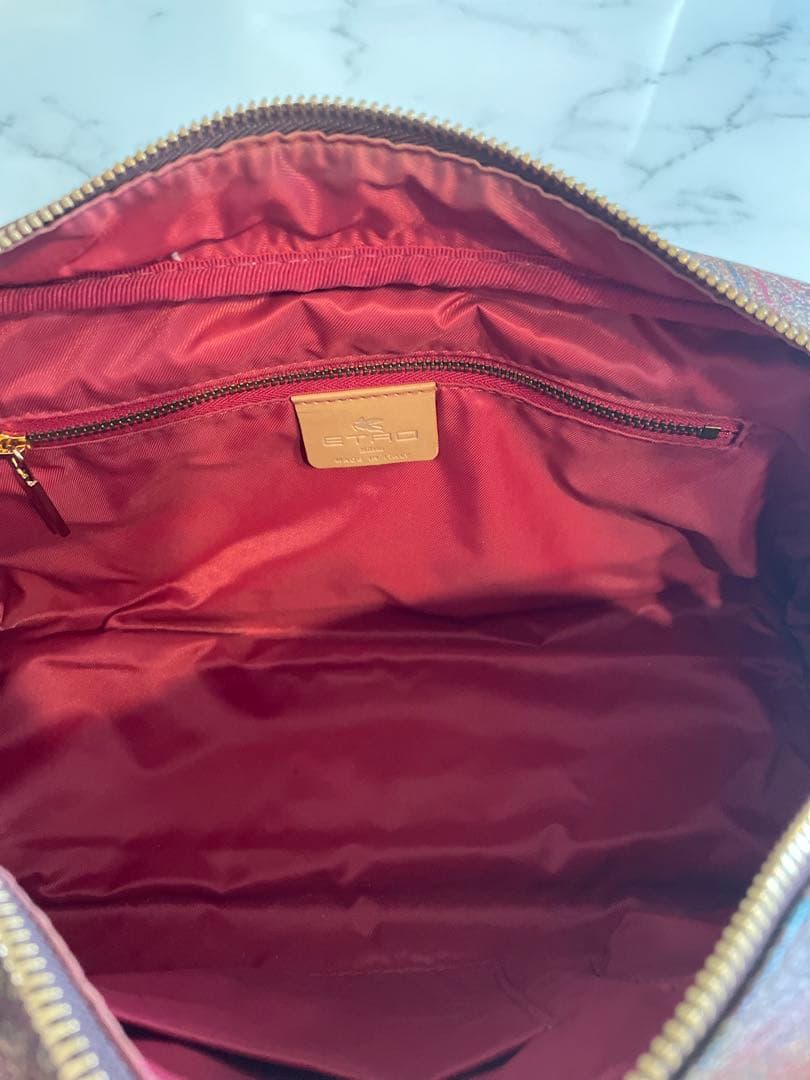 【極美品】ETRO ペイズリー ミニボストンハンドバック　鍵付き