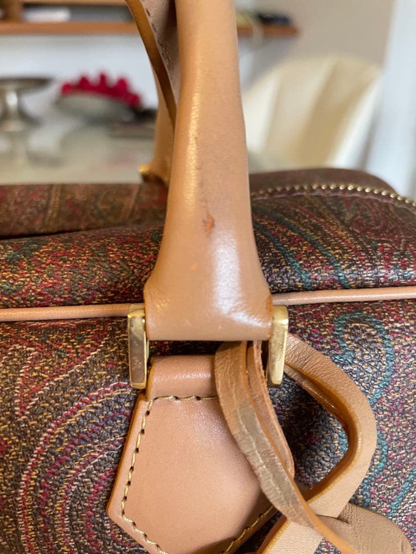 【極美品】ETRO ペイズリー ミニボストンハンドバック　鍵付き