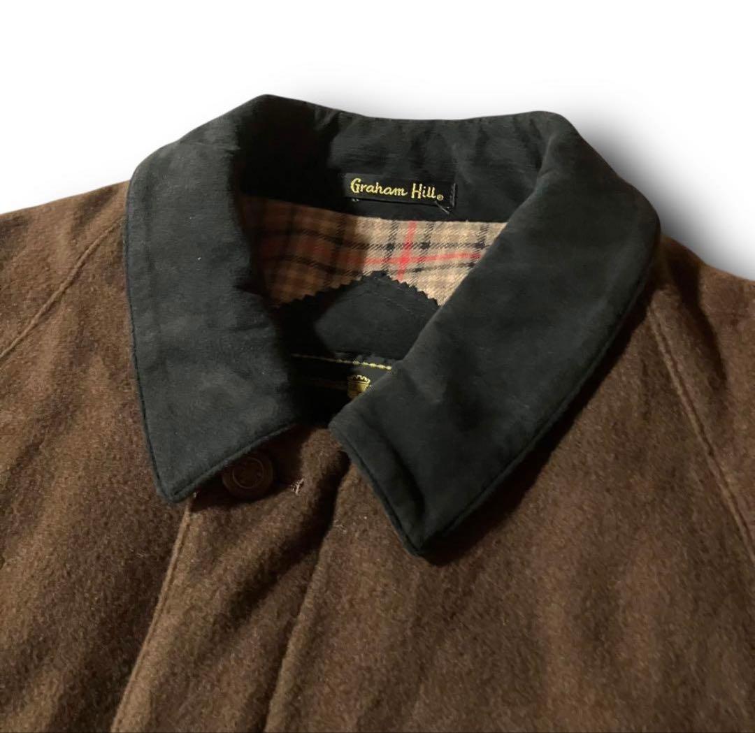 vintage Graham Hillハリントンジャケットウール調短丈ブラウンL