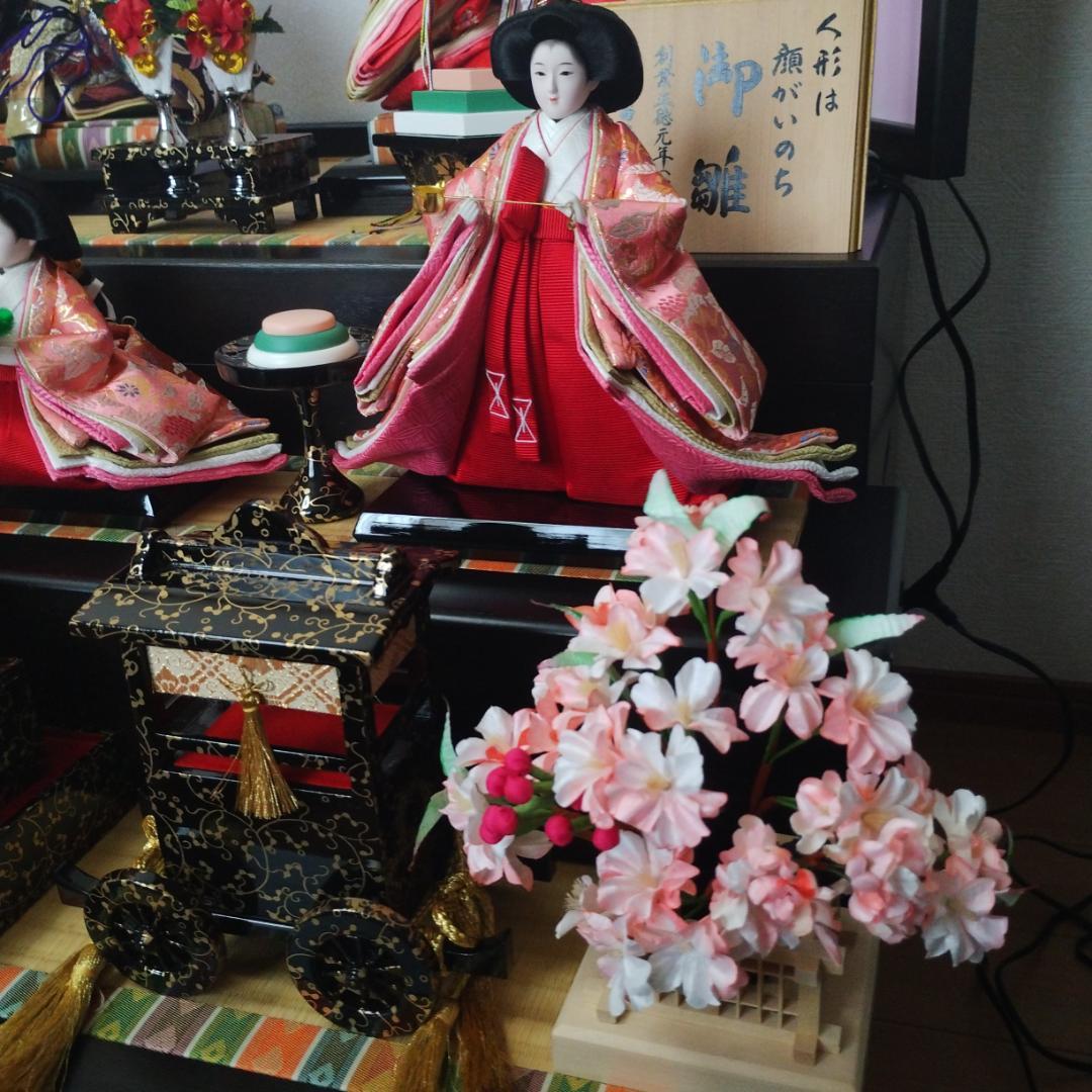 美品 吉徳大光 雛人形 ひな人形 五人飾り 三段飾り ライト付き