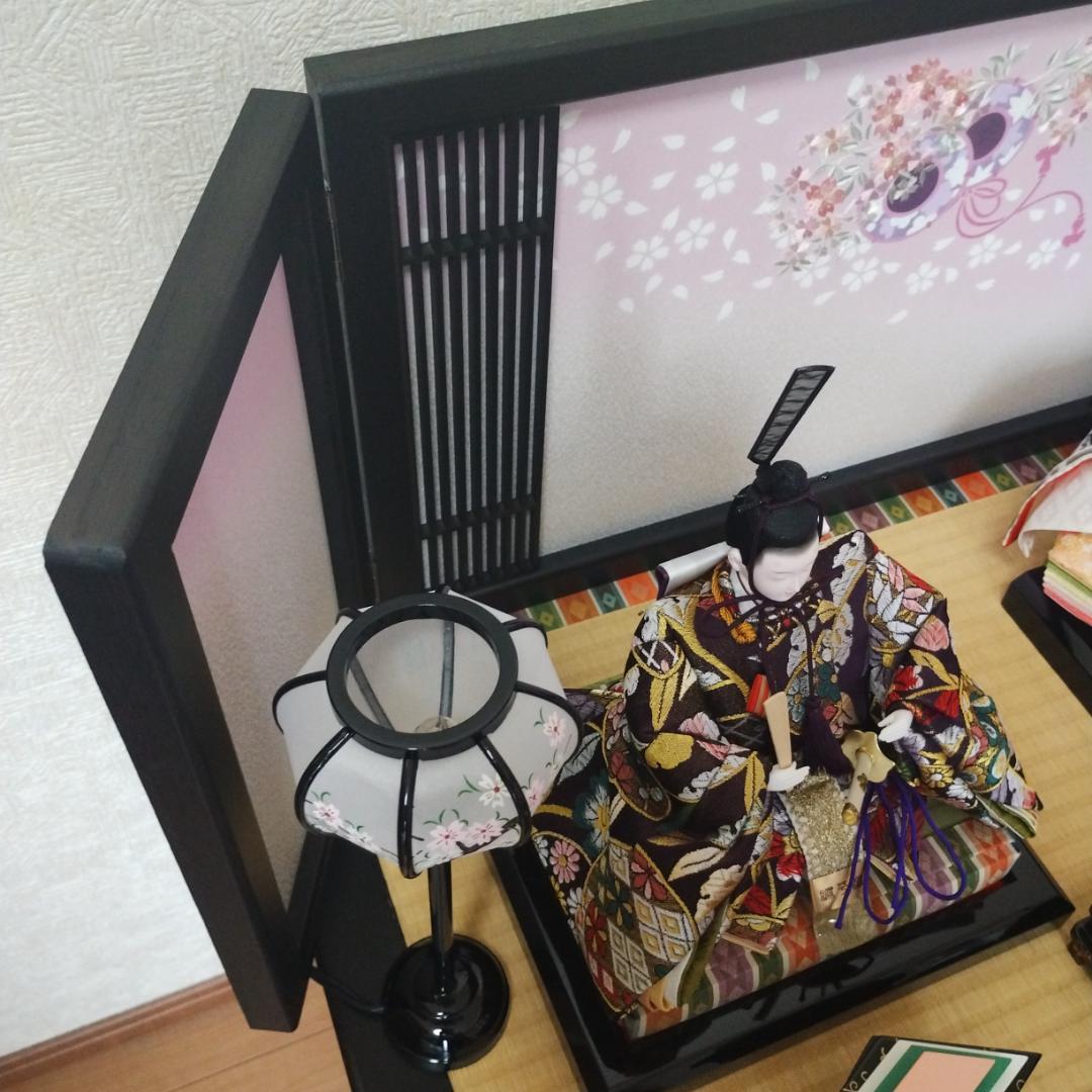 美品 吉徳大光 雛人形 ひな人形 五人飾り 三段飾り ライト付き