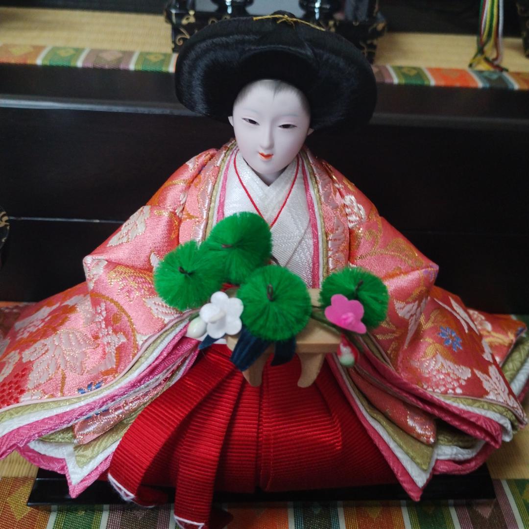 美品 吉徳大光 雛人形 ひな人形 五人飾り 三段飾り ライト付き