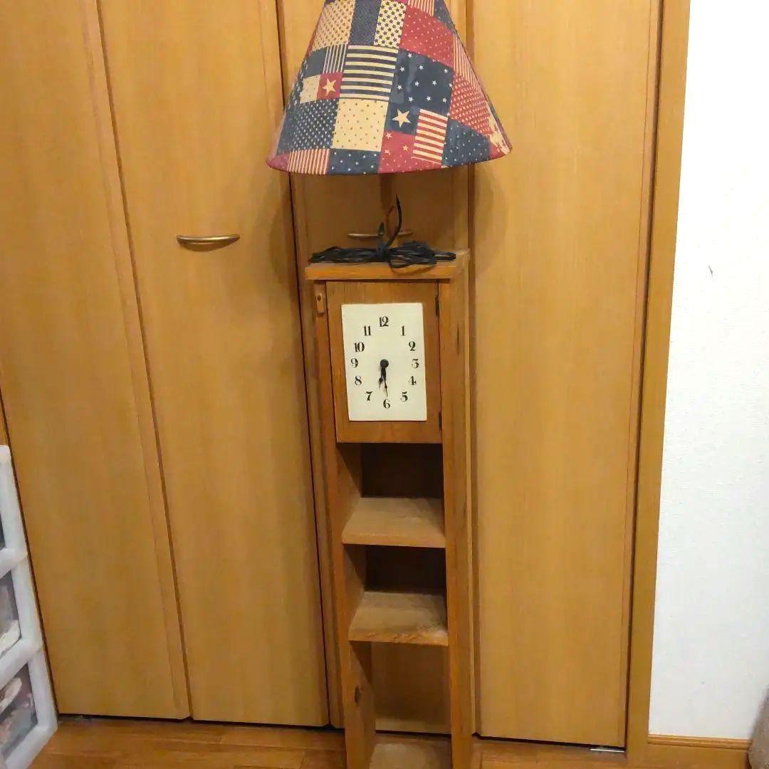 お値引可 カントリー アンファン　アントステラ　電気スタンド　時計ランプシェード