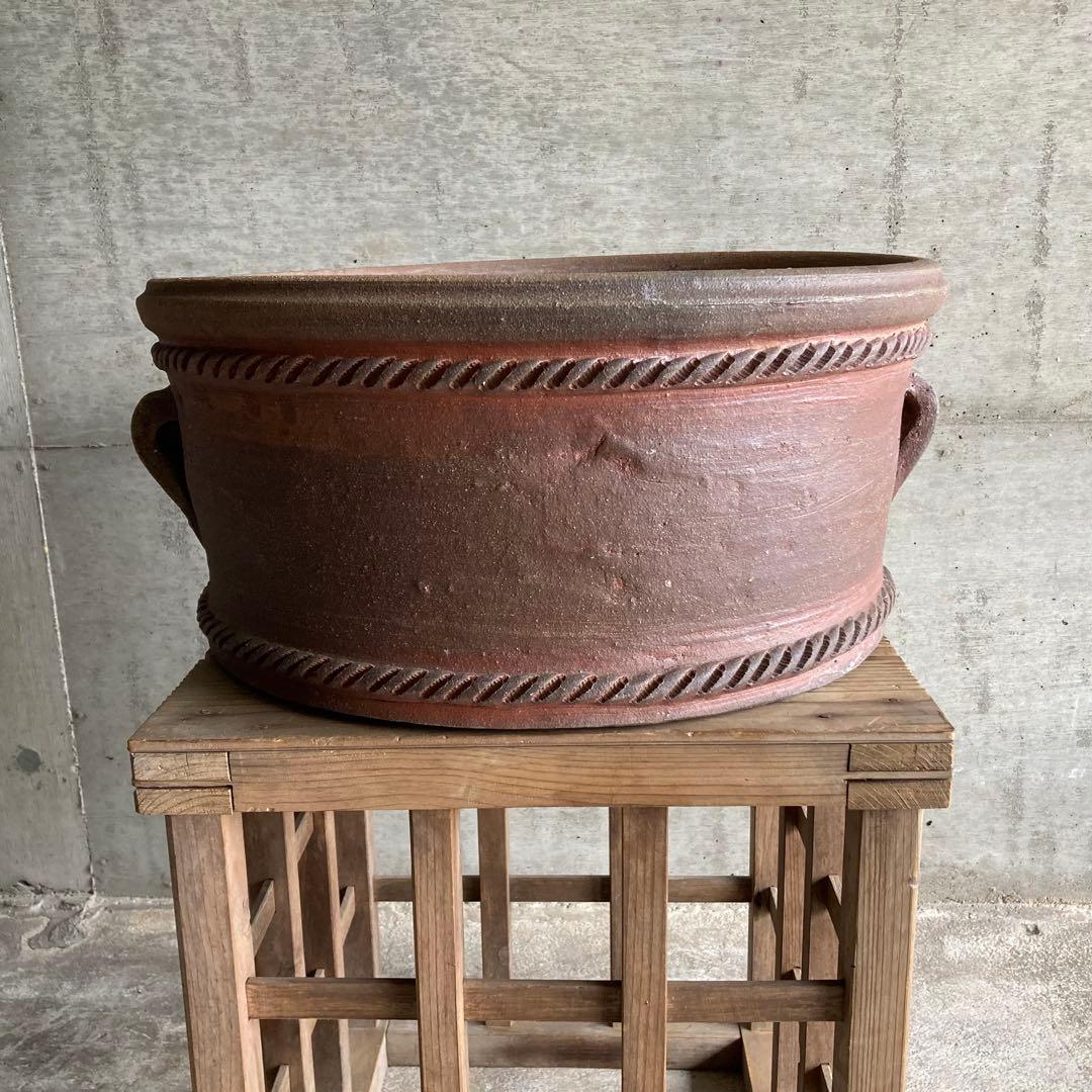 大きな鉢 プランター 大型 素焼き 陶器 丸 植物 盆栽 ガーデニング アジアン