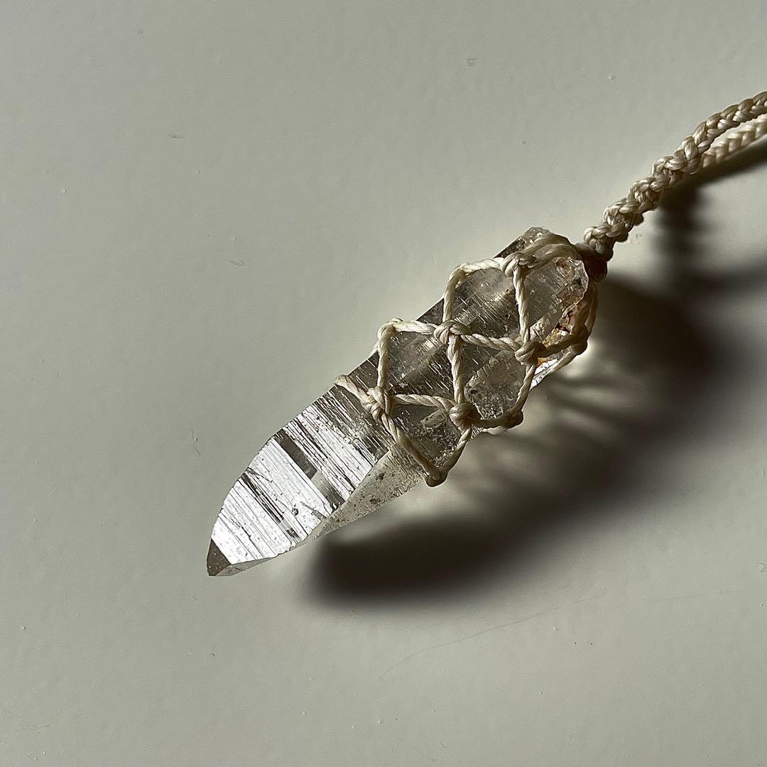 ヒマラヤ水晶 ガネッシュヒマール ＊ ハンドメイド マクラメネックレス 61