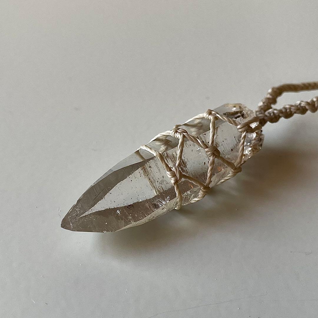 ヒマラヤ水晶 ガネッシュヒマール ＊ ハンドメイド マクラメネックレス 61