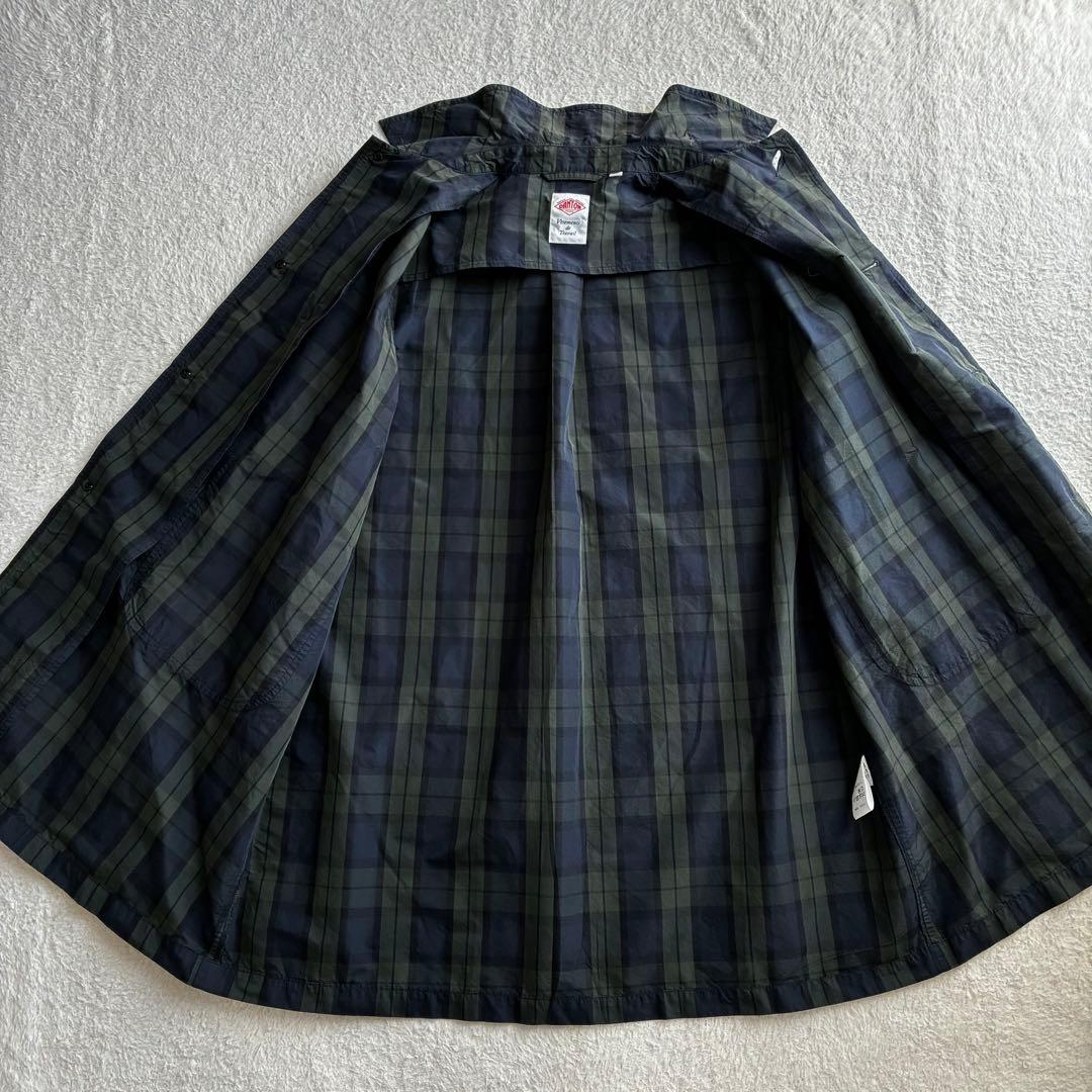 美品 ダントン レイビームス別注 ナイロンステンカラーコート ブラックウォッチ