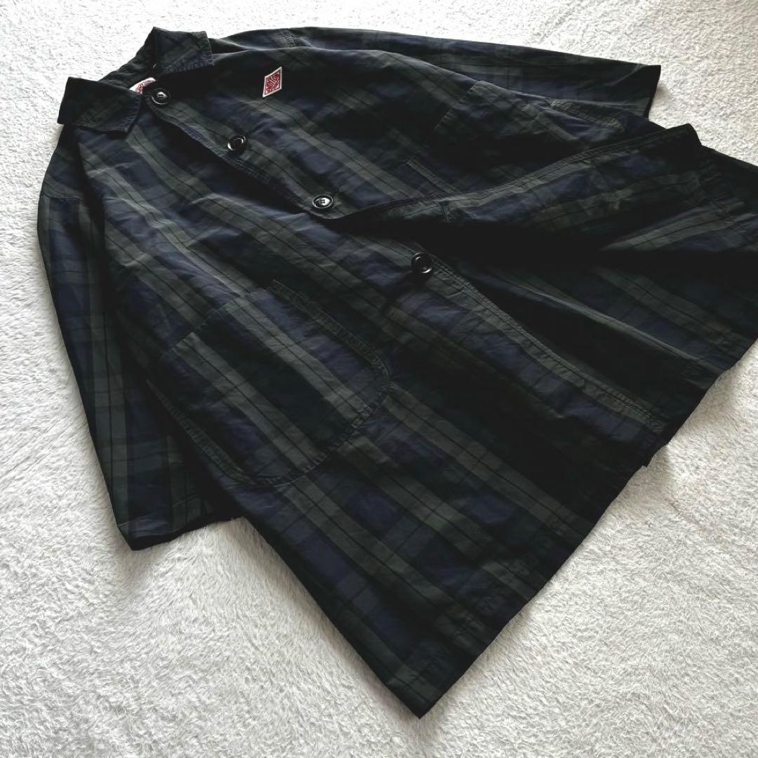 美品 ダントン レイビームス別注 ナイロンステンカラーコート ブラックウォッチ