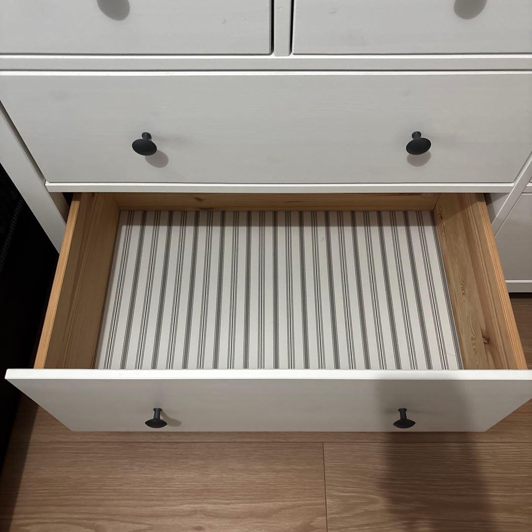 IKEA ホワイト木製チェスト HEMNES