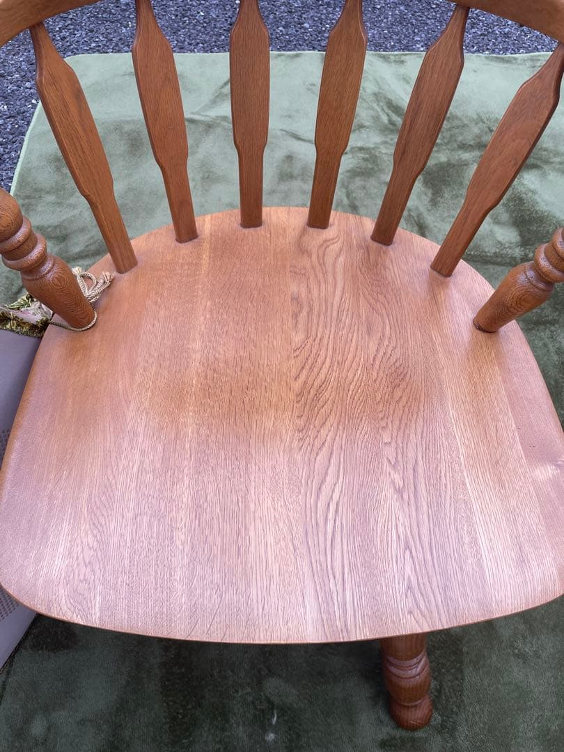 美品　飛騨家具　WINDS 太平 ウィンザーチェア 回転式 清掃 クッション付