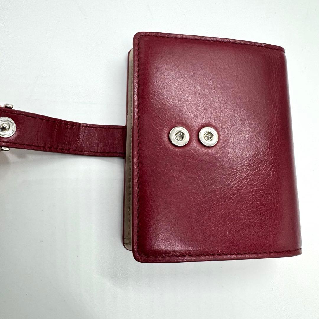 美品 TODS タイムレス 二つ折り財布 ボルドー レザー