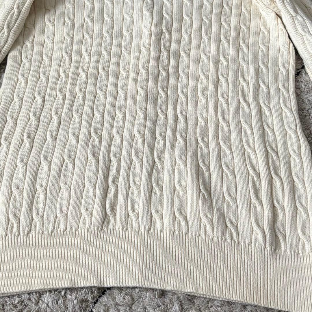 【美品✨】ポロラルフローレン　ニットカーディガン　ケーブルニット　刺繍　XL
