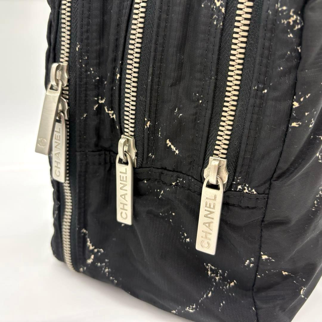 CHANEL 旧トラベルライン ミニボストンバッグ ブラック ナイロン 正規品