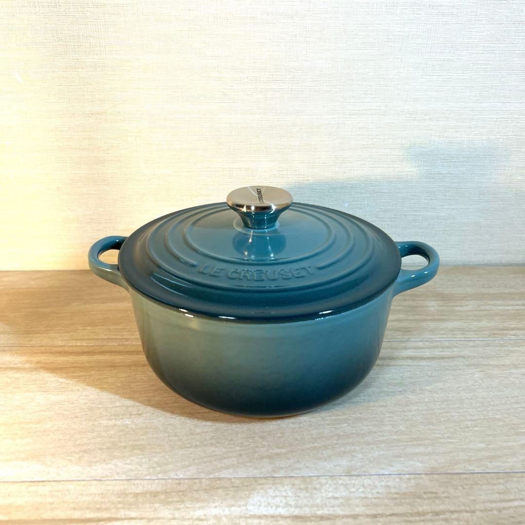 ルクルーゼ　ココットロンド　20cm マリンブルー　両手鍋　鍋