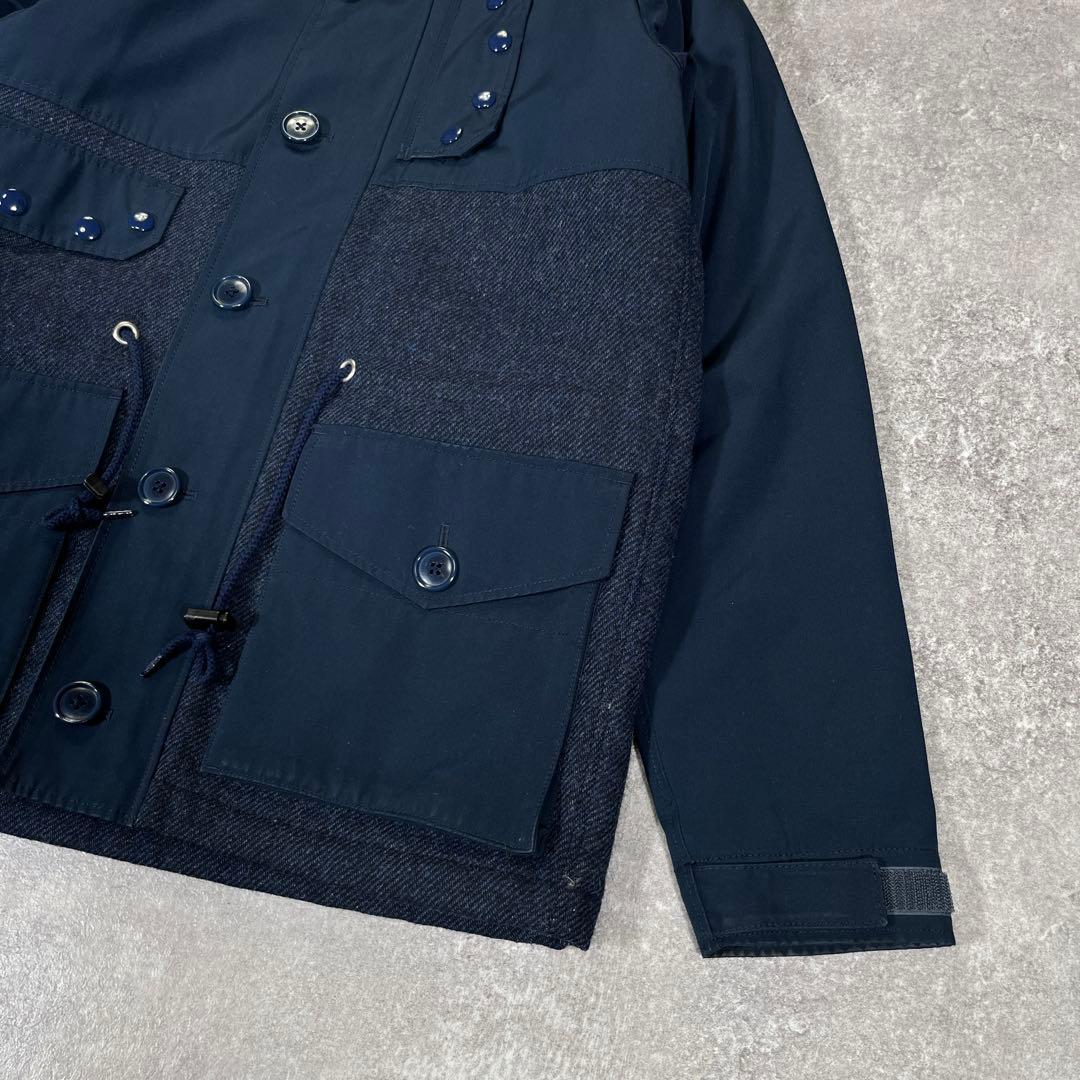 フェローズ 中綿キルティング マウンテンパーカー 38 ネイビー 素材切替