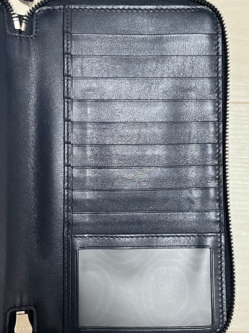 【箱&袋付き】グッチ 長財布　マイクロシマ レザー ダブルジップ オーガナイザー