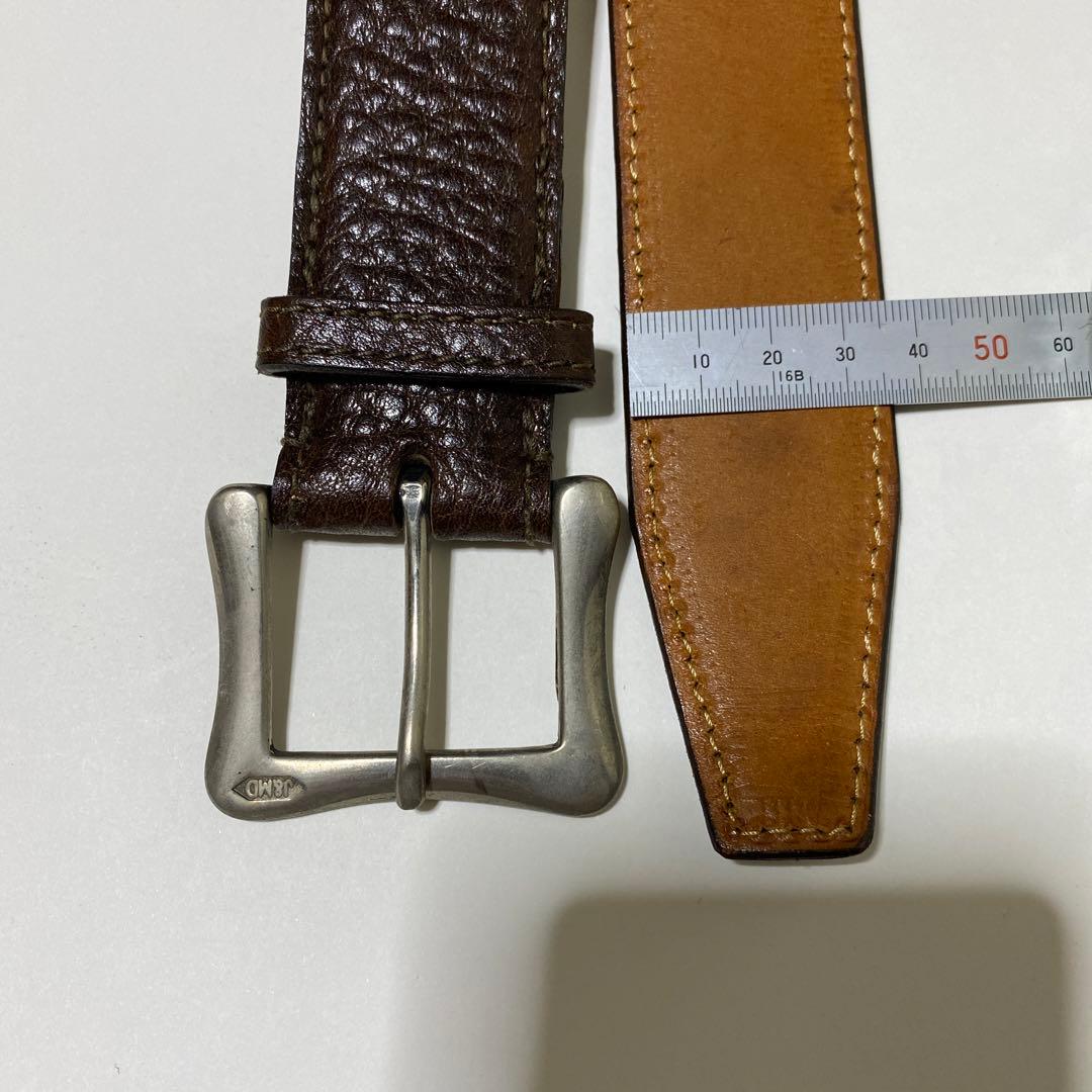ベルト　幅37mm シボ皮　ダークブラウン　30 75